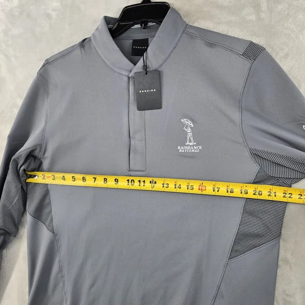 Dunning Golf 1/4 Zip Gray Mens‎ Medium Polyester New